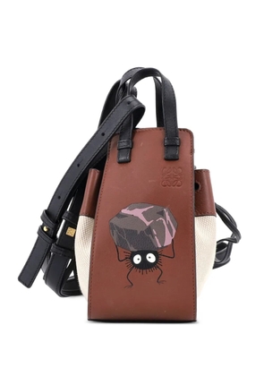 Loewe Pre-Owned Spirited Away Hammock Bag Printed Leather and Canvas Mini shoulder bag - Brown