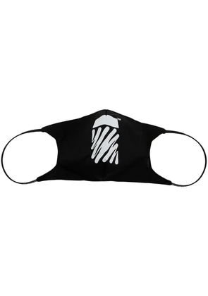 Off-White Diag-stripe print face mask - Black