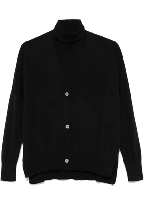 Blanca Vita fine-knit vest and cardigan set - Black