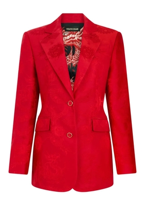 Roberto Cavalli dragon-pattern button-fastening blazer - Red