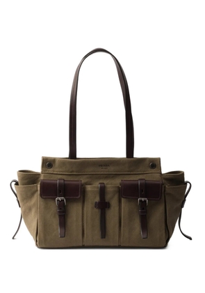 Prada large Route buckle pocket tote bag - Green