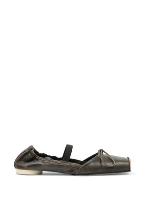 MM6 Maison Margiela square toe bow ballerina shoes - Brown