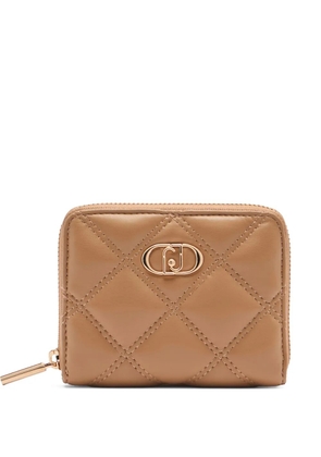 LIU JO monogram-plaque quilted wallet - Brown