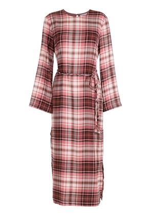 Olympiah Folk checkered shirt dress