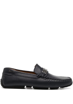 Bally logo-plaque round-toe loafers - Black
