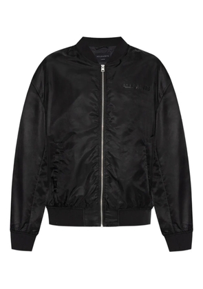 AllSaints logo-detail bomber jacket - Black