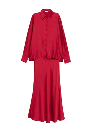 SILKYLICIOUS silk skirt set - Red