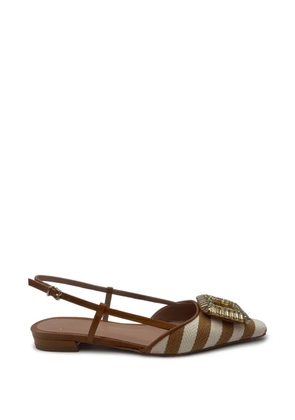 Roberto Festa Mimma striped toe-embellished flat pumps - Neutrals