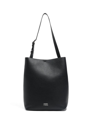 Bimba y Lola large Carlino buckle-detail leather shoulder bag - Black