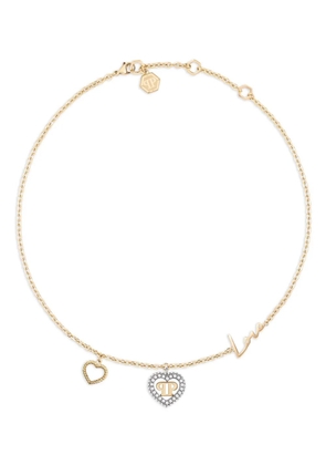 Philipp Plein rocked hearts necklace - Gold