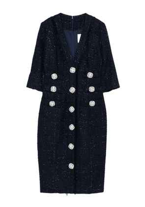 Costarellos embellished buttoned dress - Blue