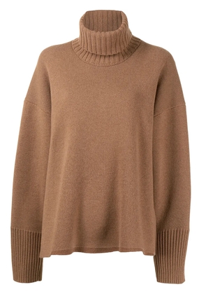 Proenza Schouler roll-neck drop-shoulder jumper - Brown