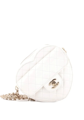 CHANEL Pre-Owned CC in Love Heart Bag Quilted Lambskin crossbody bag - White