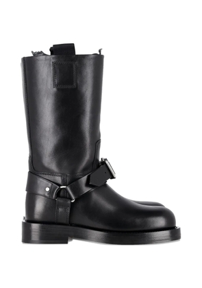 Burberry Pre-Owned buckled leather knee-high boots - Black