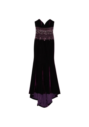 Saiid Kobeisy strapless dress with embroidered detailing - Purple