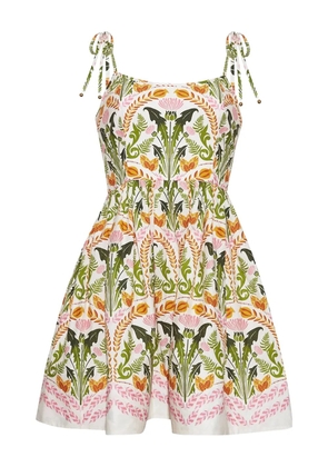 Cara Cara floral-print tie-strap dress - White