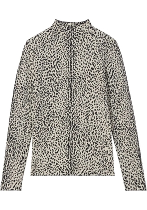 Proenza Schouler leopard-print mock-neck top - Black