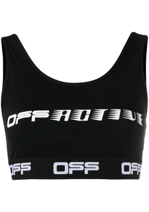 Off-White logo-print sports bra - Black