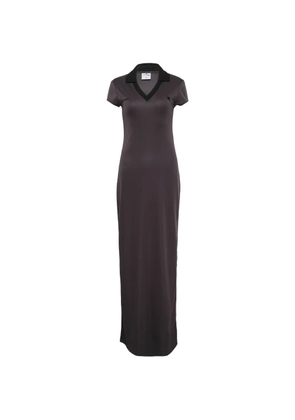 Courrèges V-neck maxi dress - Brown