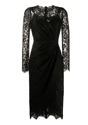 Dolce & Gabbana galloon-lace wrap midi dress - Black