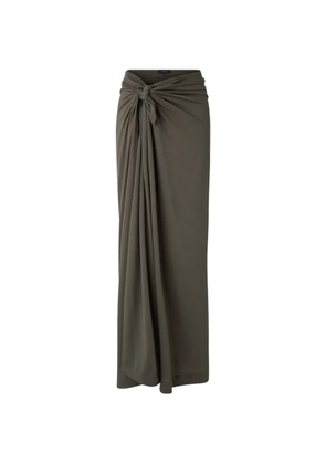 Soeur knot draped asymmetric skirt - Brown