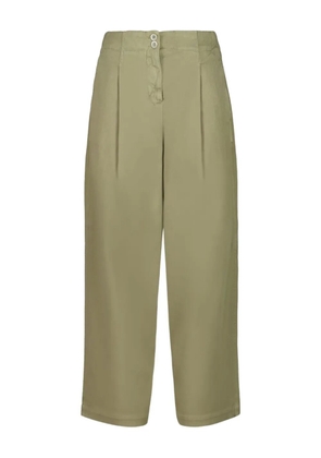 120% Lino button pleated trousers - Green