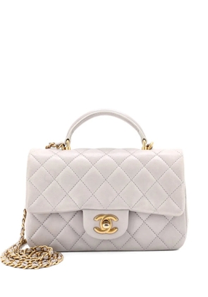 CHANEL Pre-Owned Classic Single Flap Top Handle Bag Quilted Lambskin Mini shoulder bag - Grey