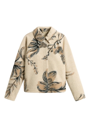 Woolrich floral-jacquard overshirt - Neutrals