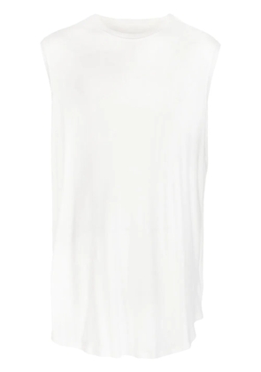 Julius curved-hem cotton tank top - White