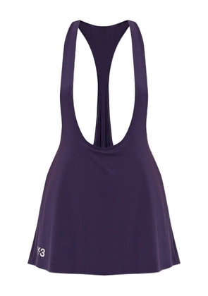 Y-3 racer-back pleated mini dress - Purple