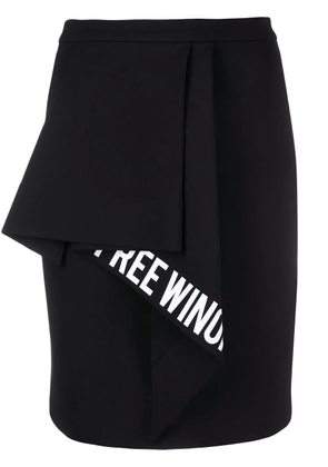 Off-White slogan-print ruffled-detail skirt - Black