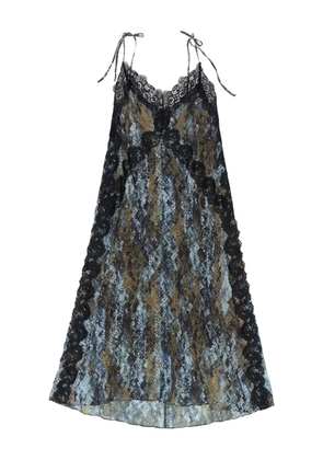 Bimba y Lola snake-print lace-trimmed midi dress - Brown