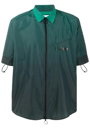 Off-White drawstring detailed zip-up shirt - Green