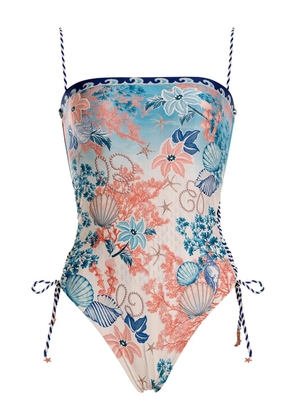 Agua Bendita sea-print swimsuit - Blue