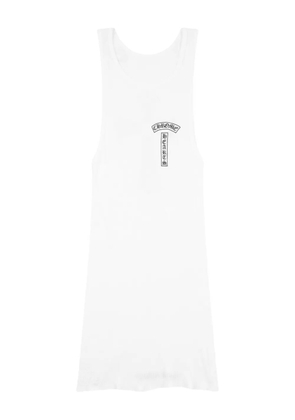 Chrome Hearts T Bar Cross ribbed tank top - White