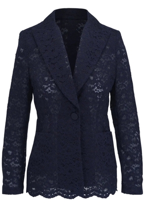 Talbot Runhof lace-panelled blazer - Blue