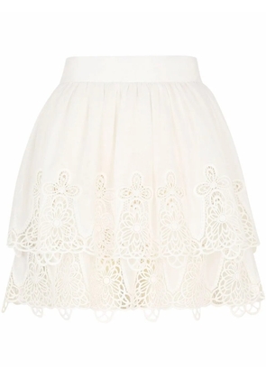 Dolce & Gabbana embroidered cotton miniskirt - White
