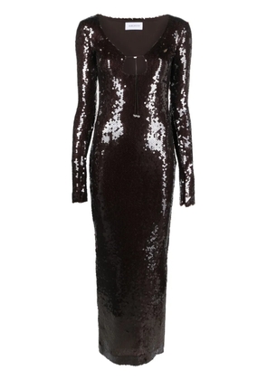 16Arlington Solaria sequin-embellished maxi dress - Brown