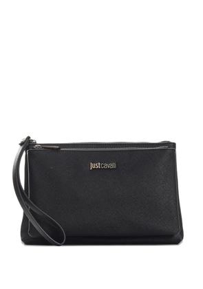 Just Cavalli logo-detail clutch bag - Black
