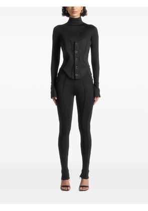 Manière De Voir buttoned-corset contour black jumpsuit