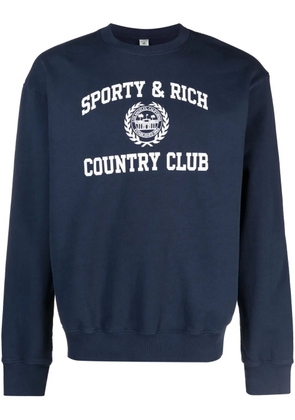 Sporty & Rich logo-print cotton sweatshirt - Blue