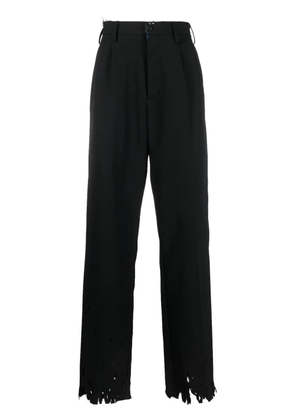 Marni distressed straight-leg cut trousers - Black