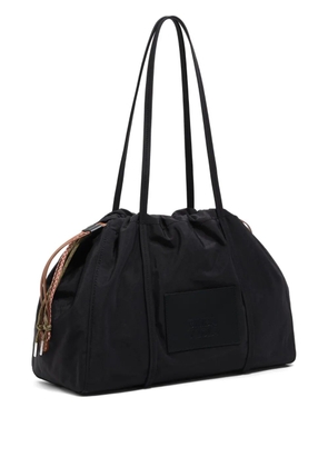Bimba y Lola large logo-patch shoulder bag - Black