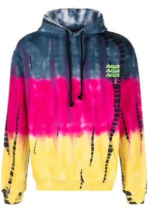 AGR tie-dye print cotton hoodie - Blue