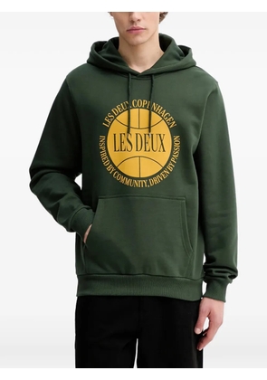Les Deux Ben Basketball print hoodie - Green