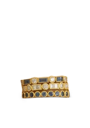 Tanya Farah White Diamond Modern Etruscan Stack Ring - Gold