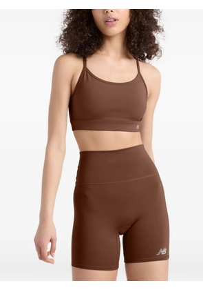 New Balance logo-print yoga bra - Brown