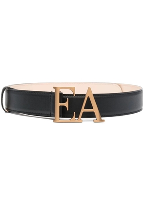 Emporio Armani logo-buckle leather belt - Black