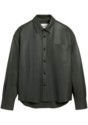 AMI Paris Ami de Coeur-embroidery lambskin shirt - Green
