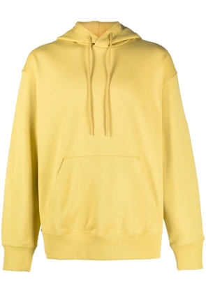 Y-3 logo-print organic-cotton hoodie - Yellow